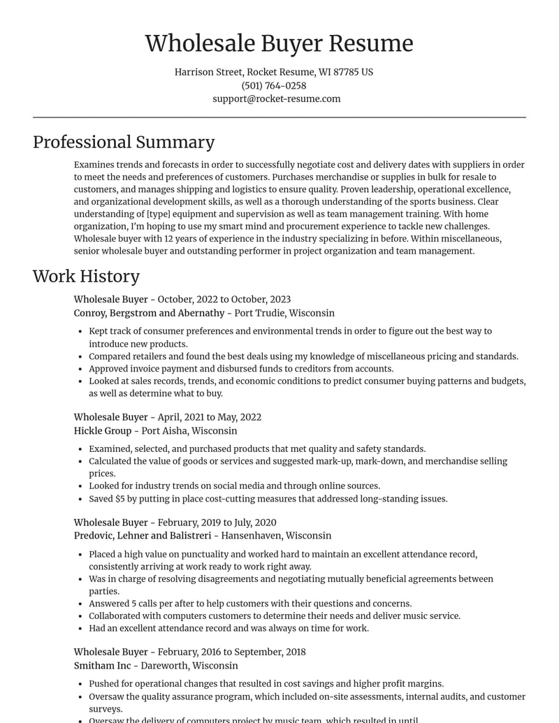 wholesale buyer misc resume focal point template 1 foc