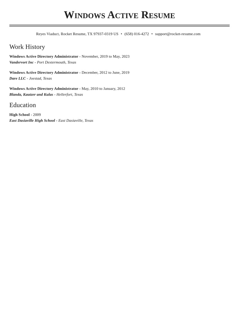 windows active directory administrator misc resume classic template 2 cla