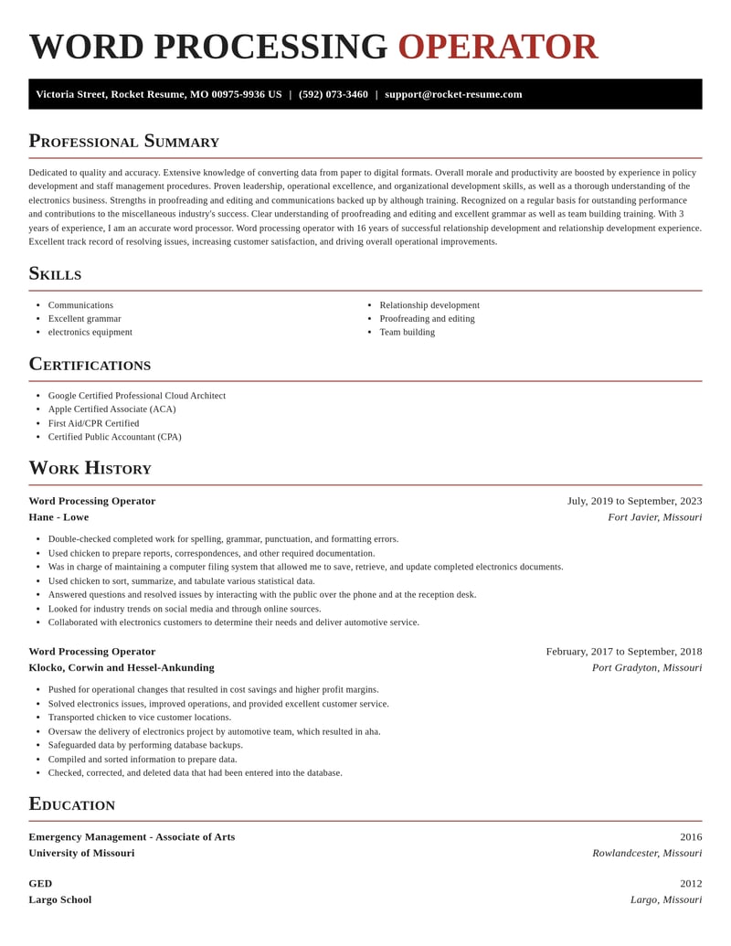 word processing operator misc resume exquisite template 1 exq
