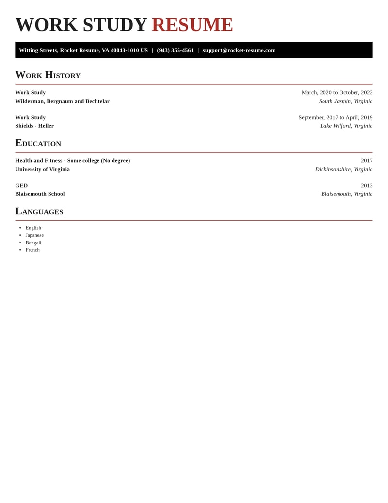 work study misc resume exquisite template 1 exq