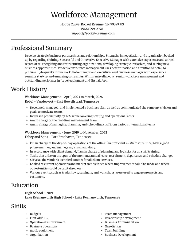 workforce management misc resume focal point template 0 foc