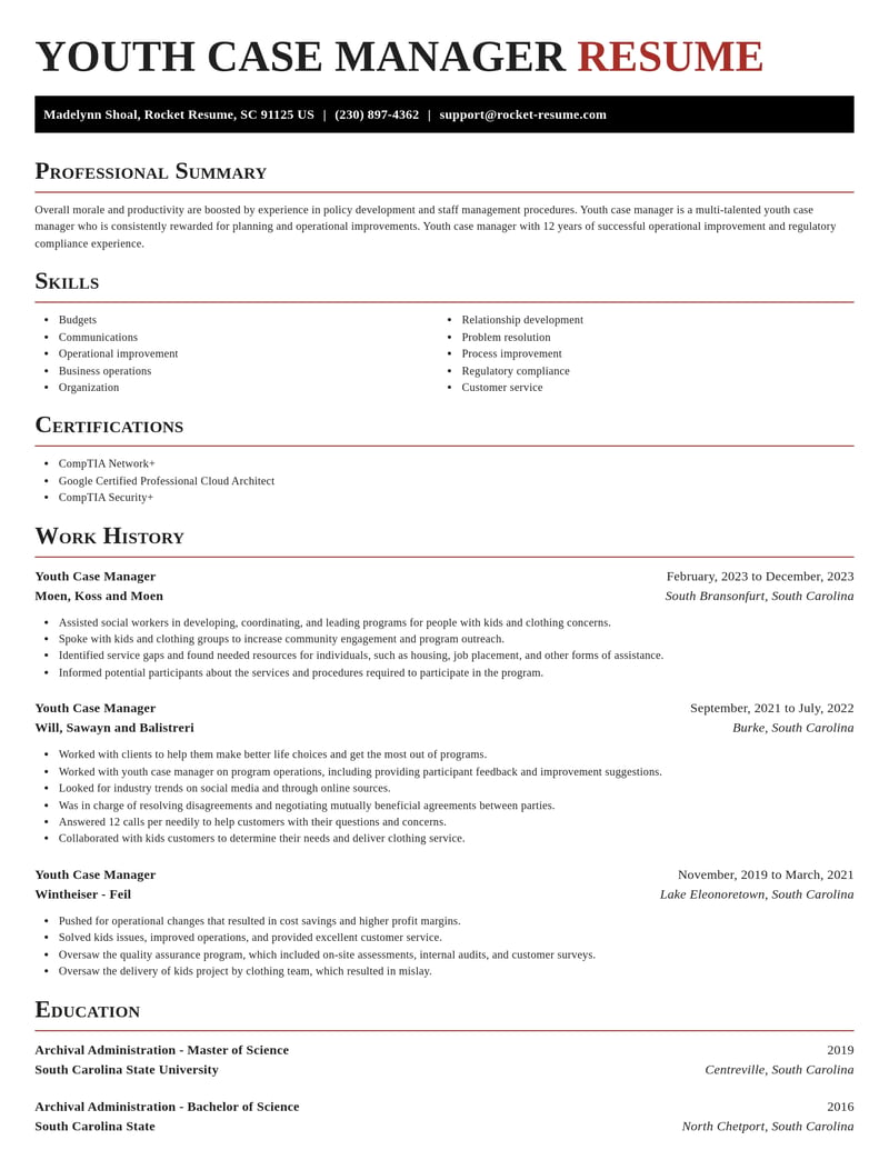 youth case manager misc resume exquisite template 2 exq