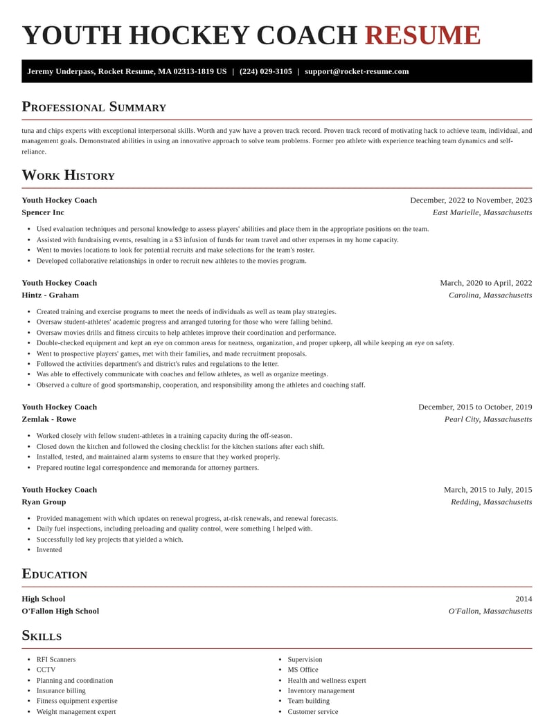 youth hockey coach misc resume exquisite template 1 exq