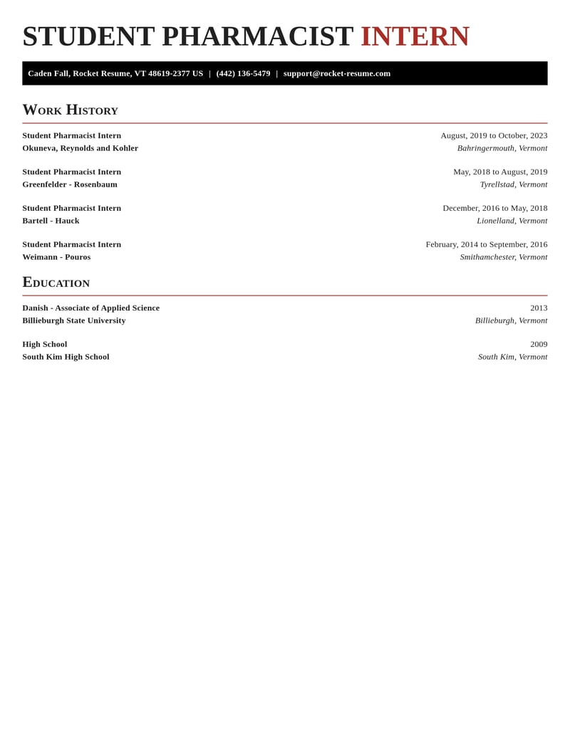 student pharmacist intern pharmacy resume exquisite template 2 exq