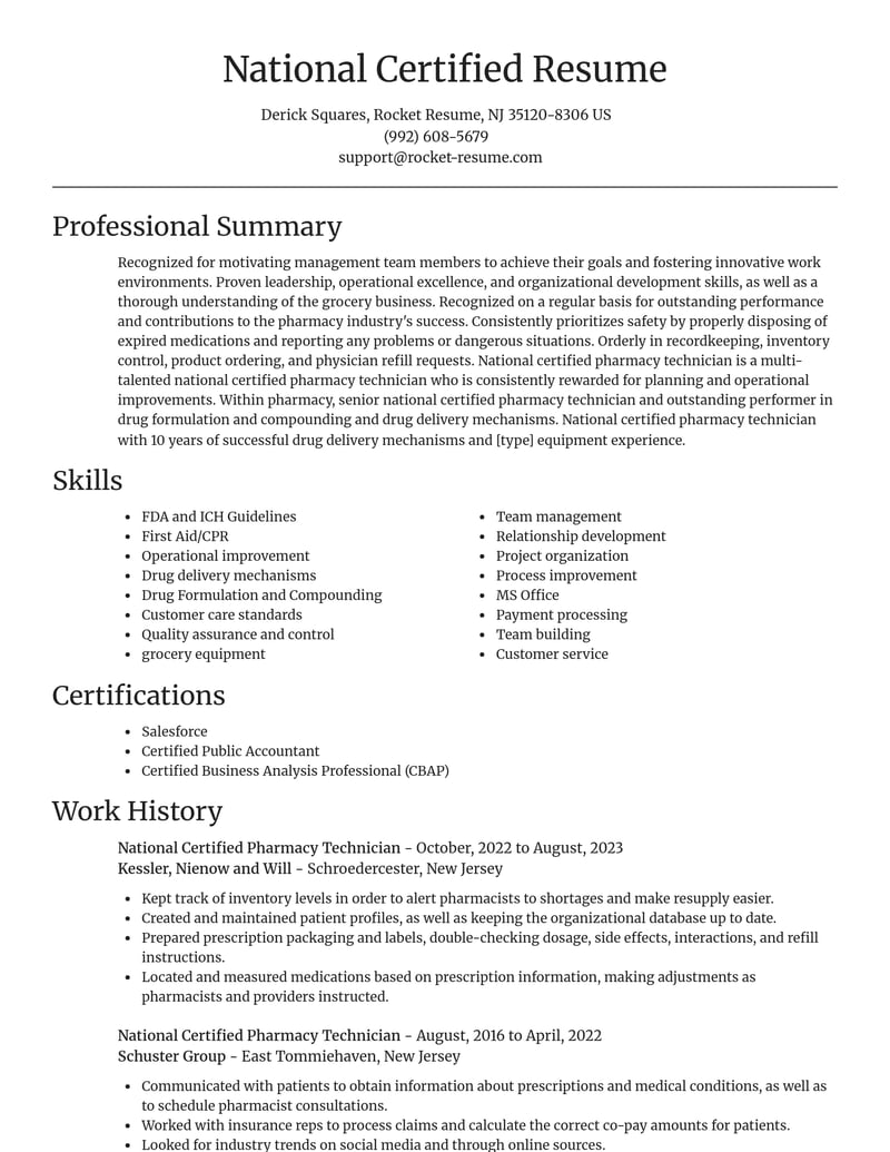 pharmacy resume focal point template 2 foc