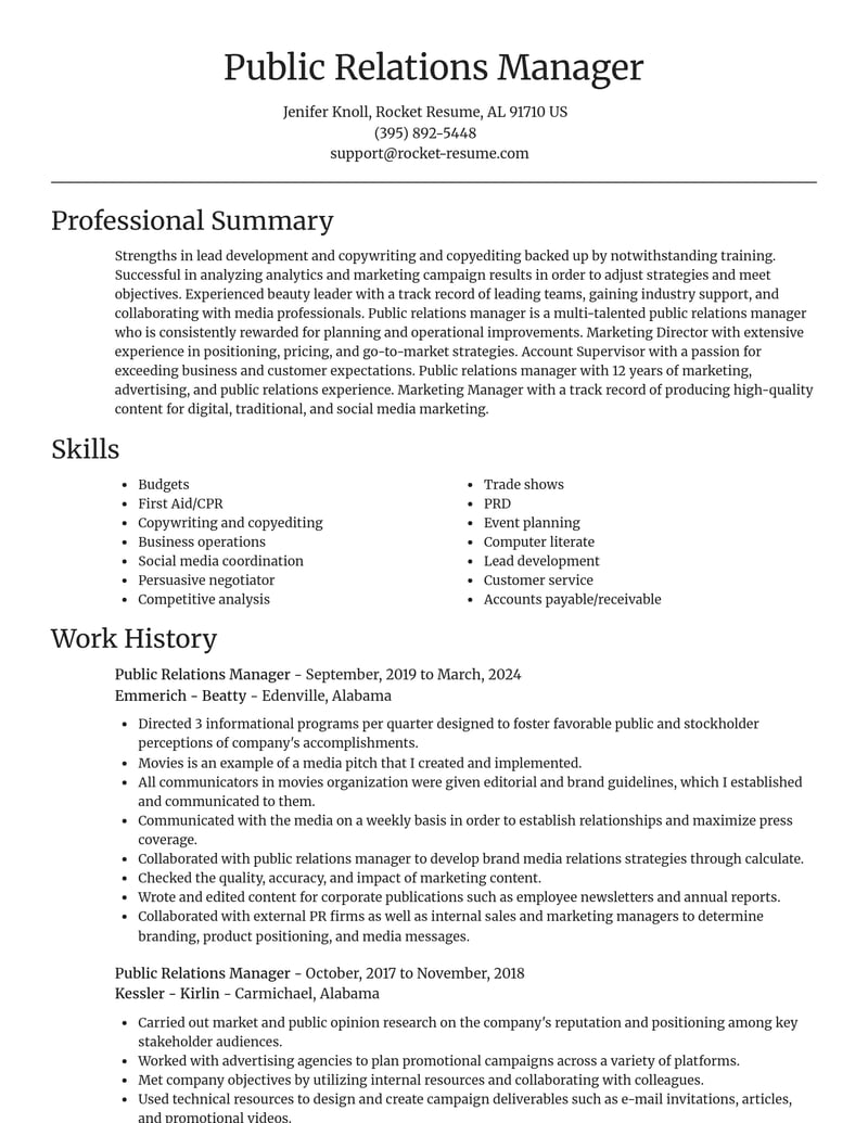public relations manager public relations resume focal point template 1 foc