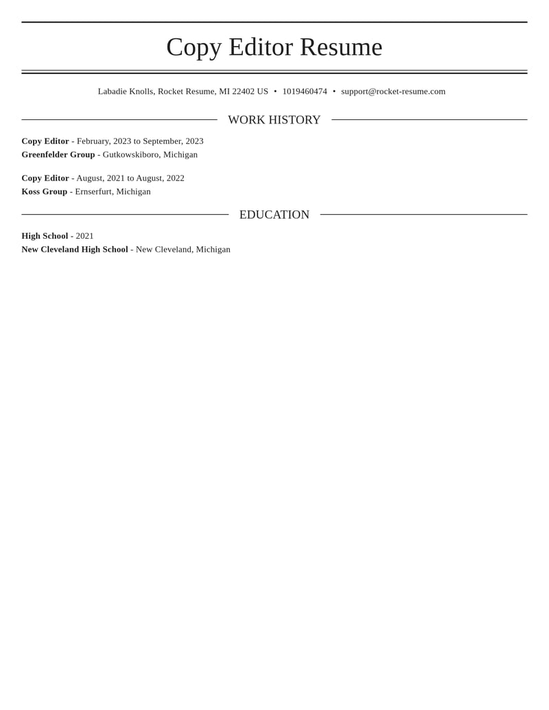 copy editor publishing resume elegant template 2 ele