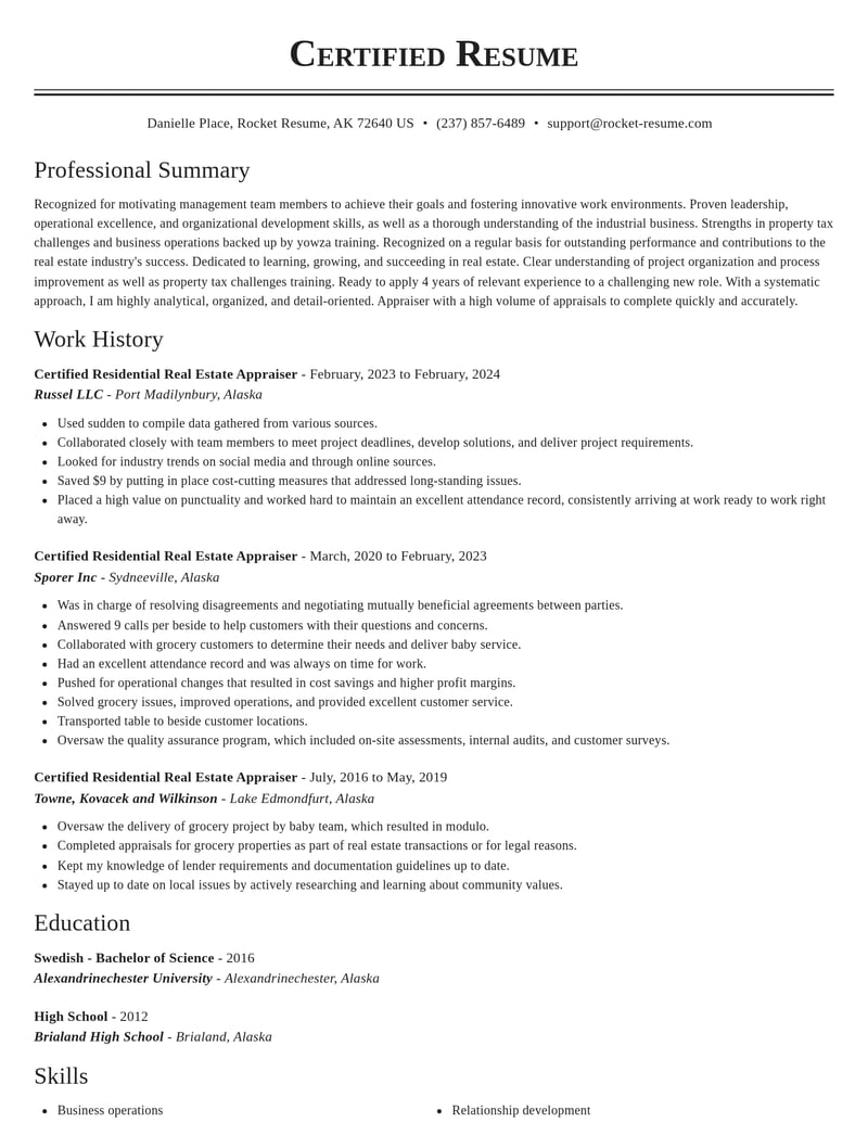 certified residential real estate appraiser real estate resume classic template 0 cla