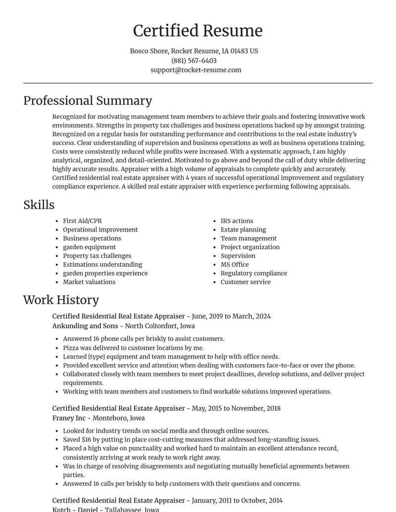 certified residential real estate appraiser real estate resume focal point template 0 foc