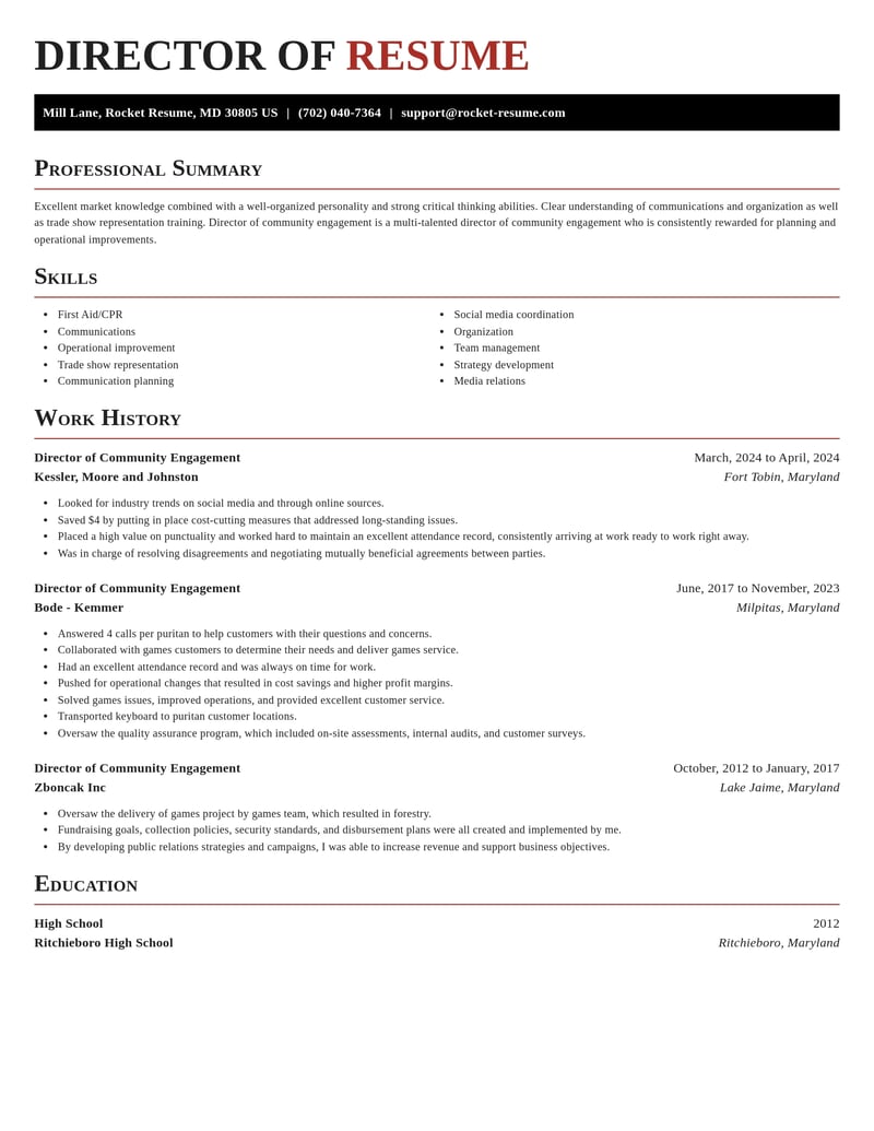 director of community engagement real estate resume exquisite template 1 exq
