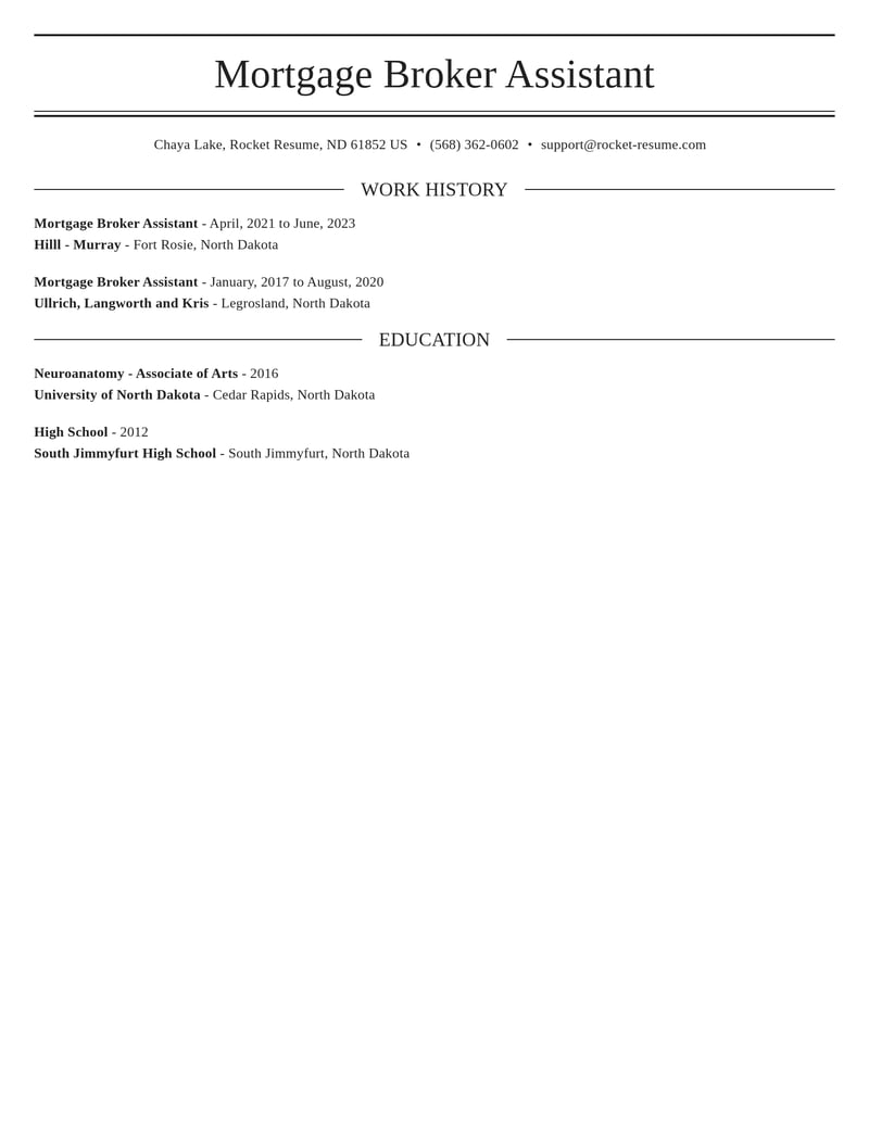 mortgage broker assistant real estate resume elegant template 0 ele