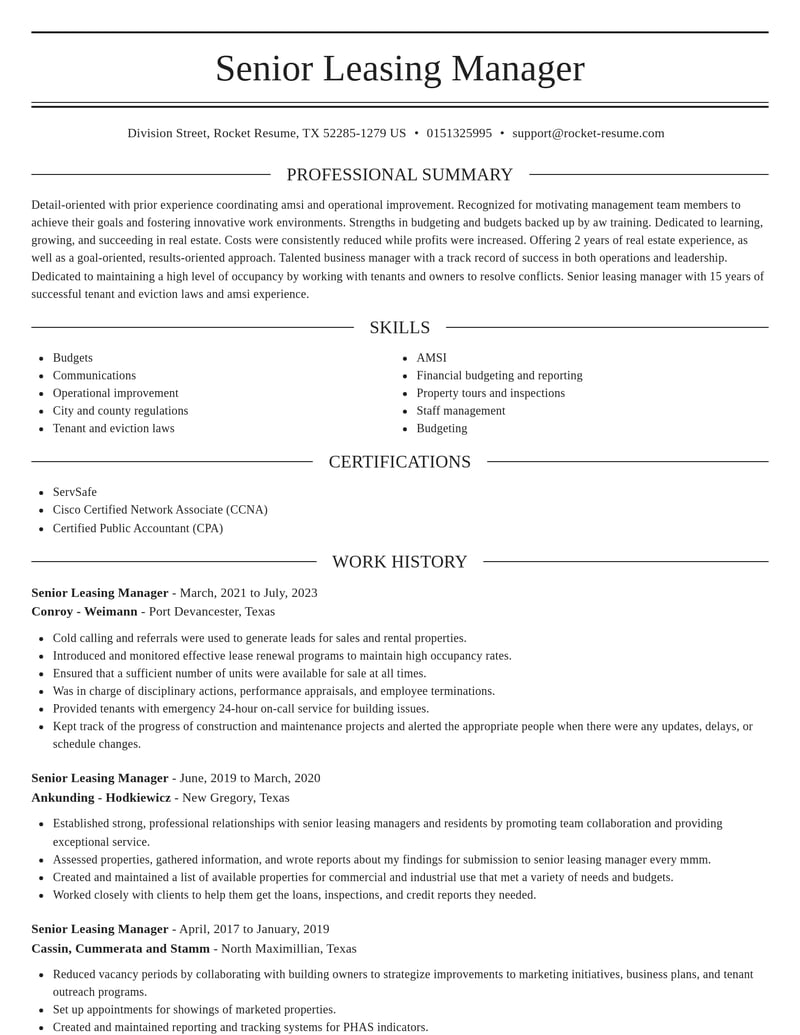 senior leasing manager real estate resume elegant template 0 ele