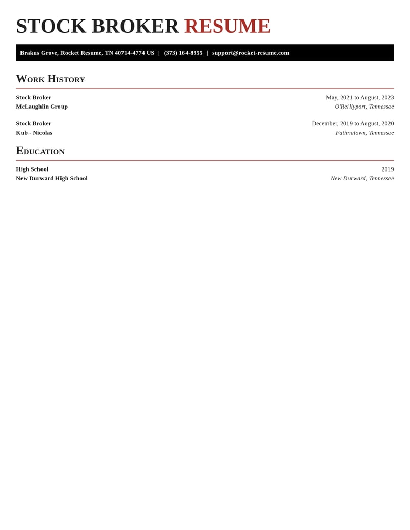 stock broker real estate resume exquisite template 0 exq
