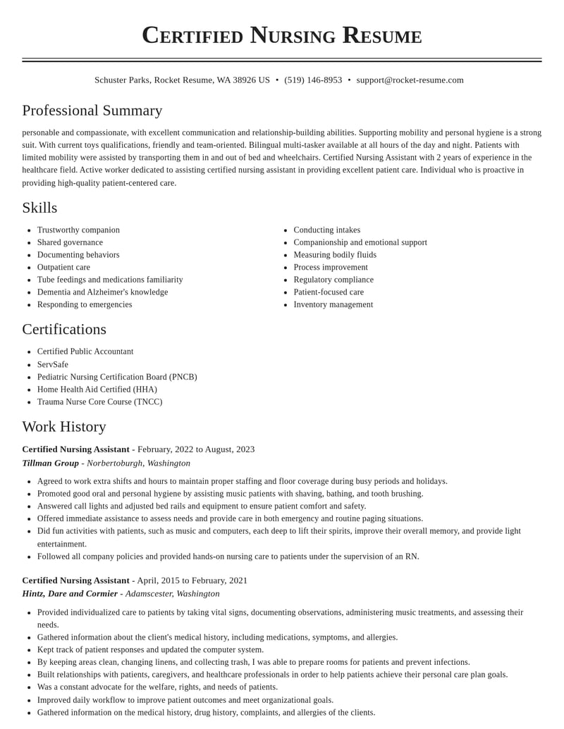 certified nursing assistant retail resume classic template 1 cla