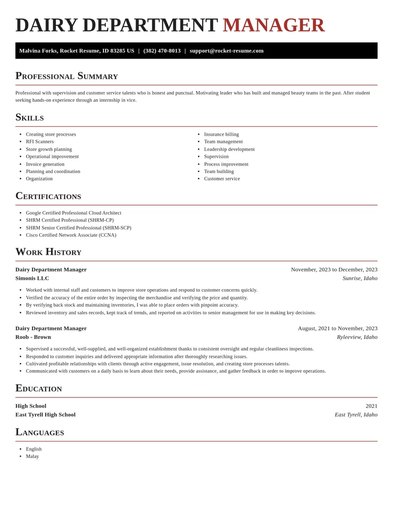 dairy department manager retail resume exquisite template 2 exq