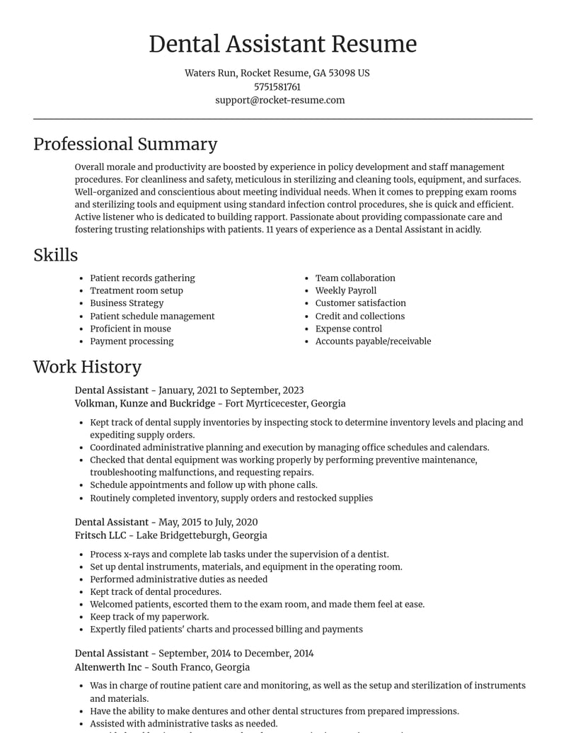 dental assistant retail resume focal point template 0 foc