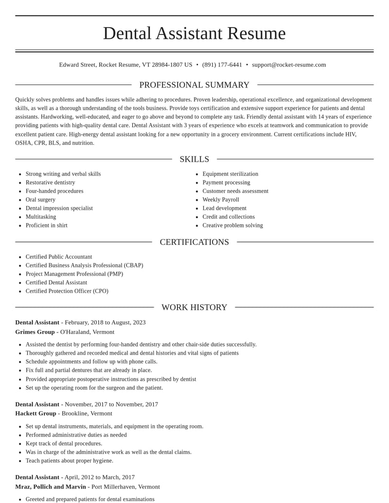 dental assistant retail resume elegant template 2 ele