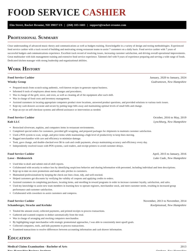 food service cashier retail resume exquisite template 2 exq