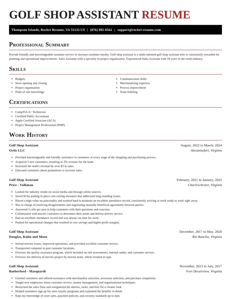 golf shop assistant retail resume exquisite template 2 exq