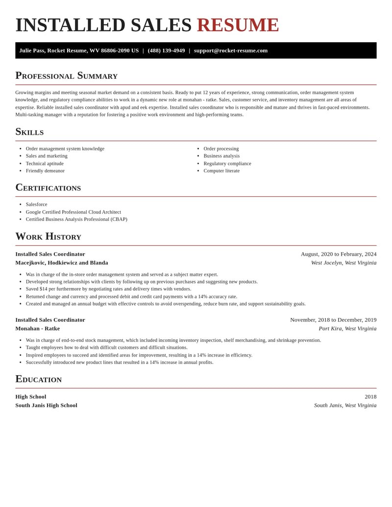 installed sales coordinator retail resume exquisite template 2 exq