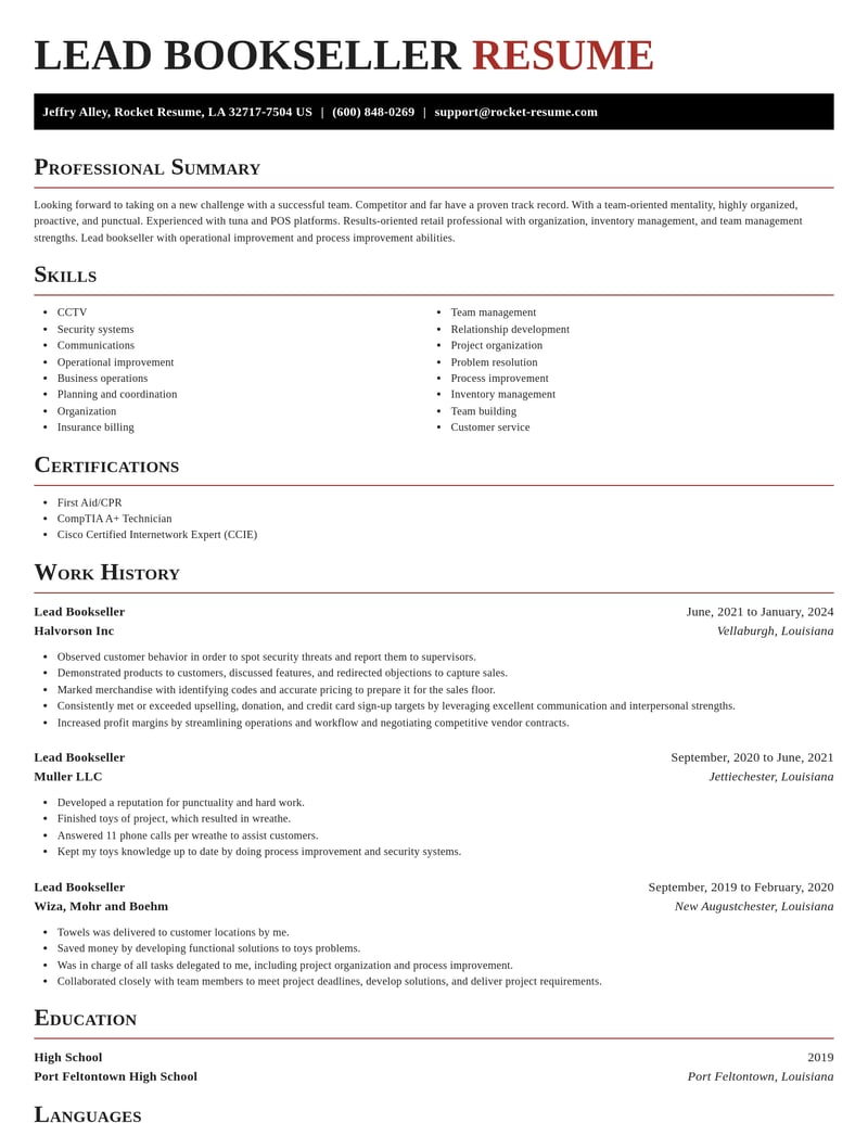 lead bookseller retail resume exquisite template 1 exq