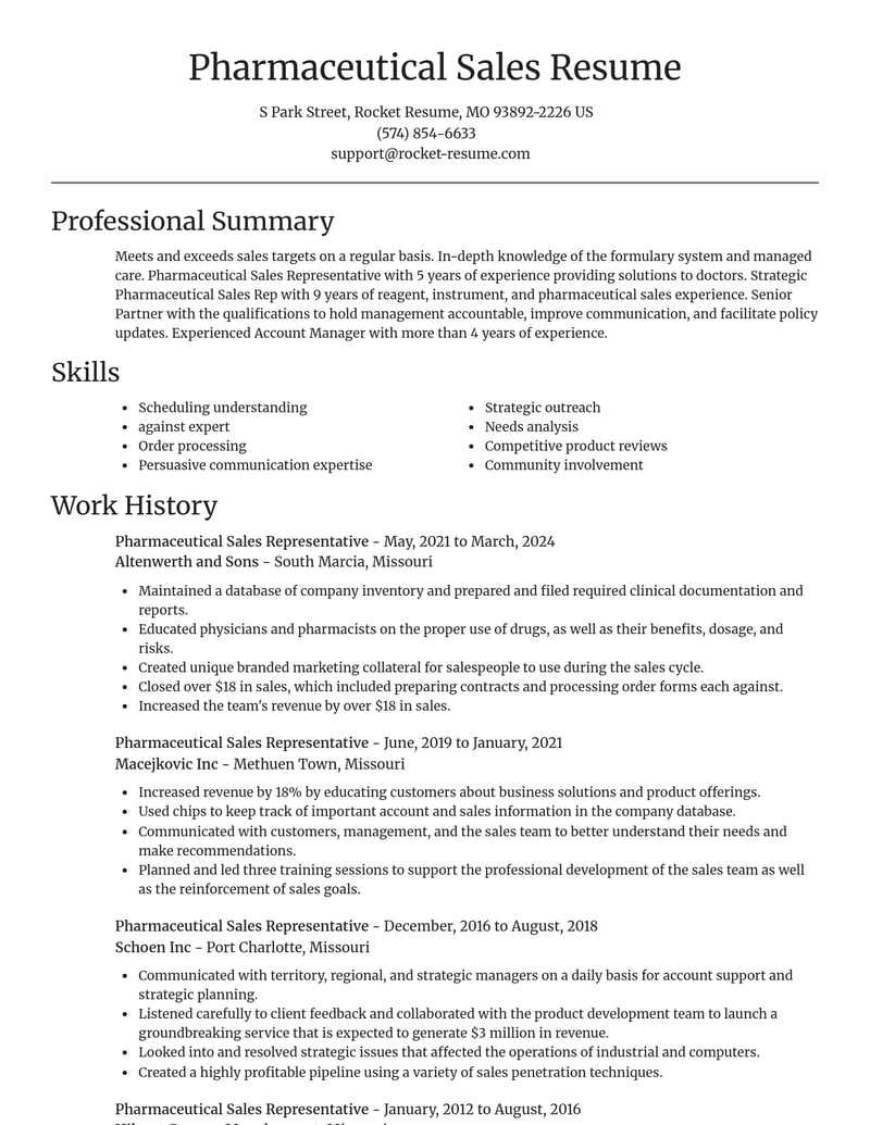 pharmaceutical sales representative retail resume focal point template 0 foc