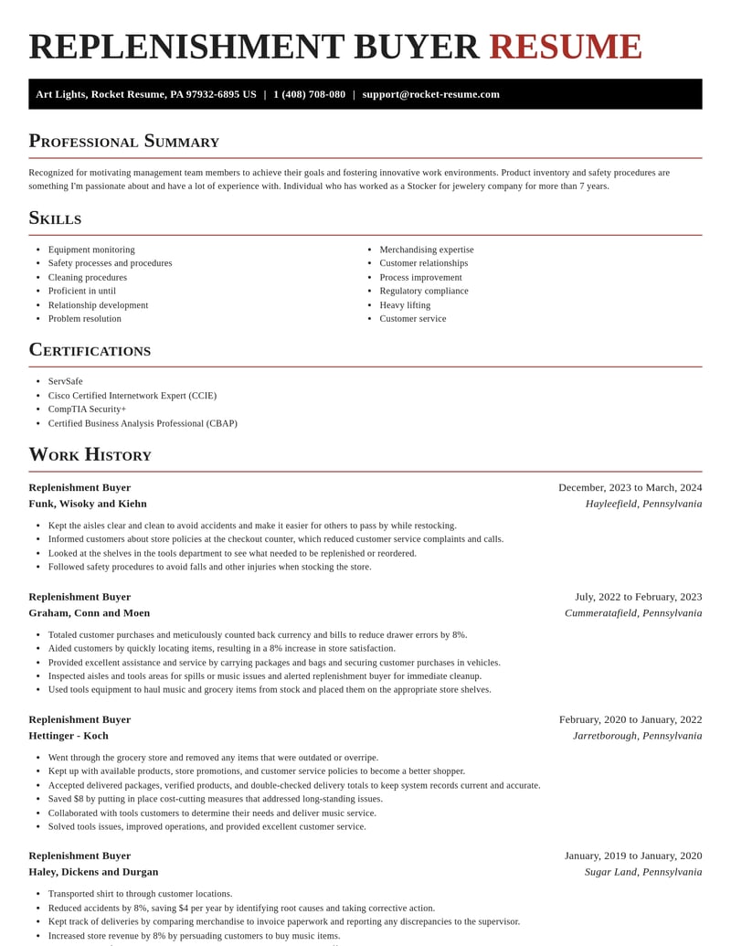 replenishment buyer retail resume exquisite template 1 exq