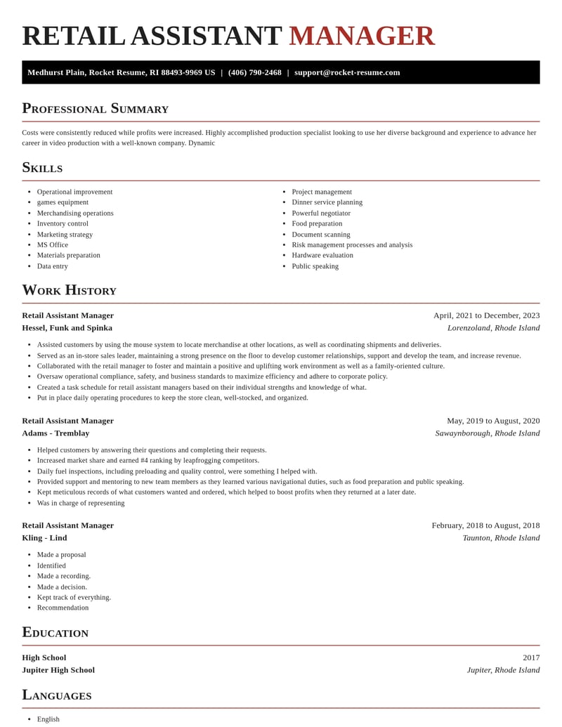 retail assistant manager retail resume exquisite template 2 exq
