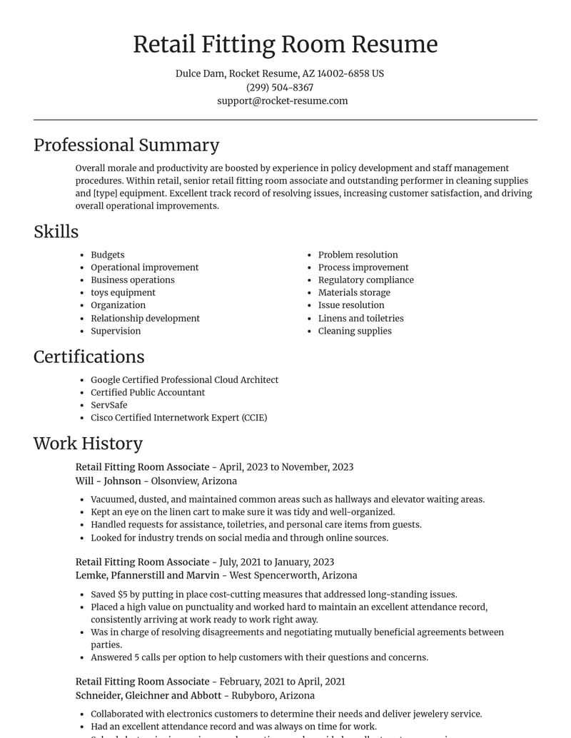 retail fitting room associate retail resume focal point template 1 foc