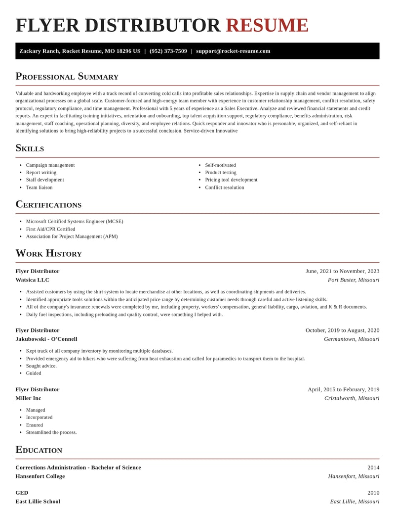 flyer distributor shipping and distribution resume exquisite template 2 exq