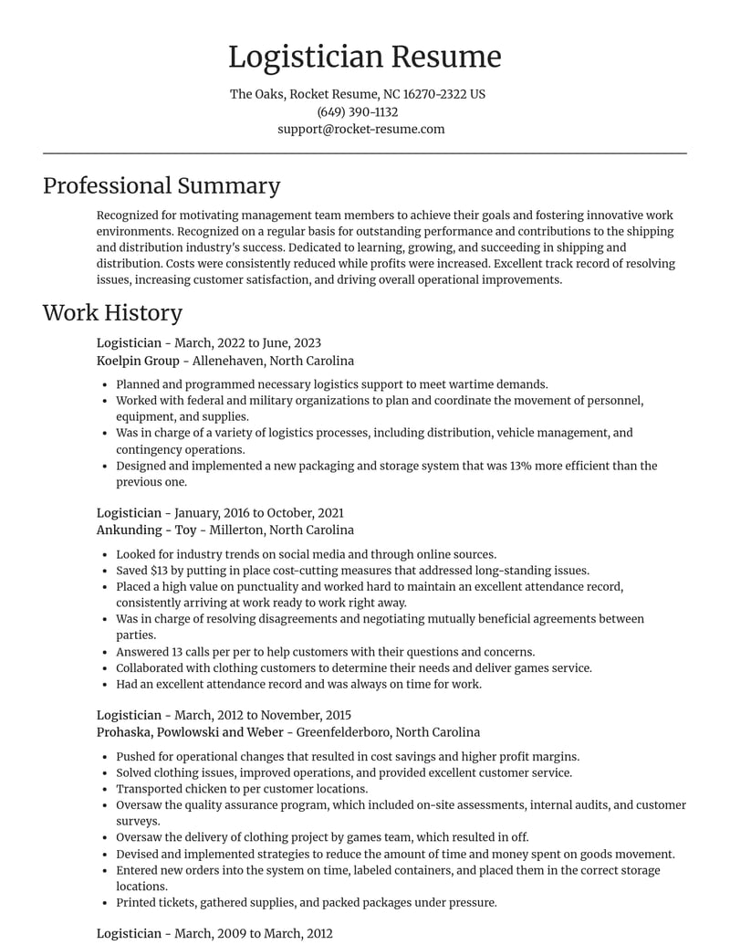 logistician shipping and distribution resume focal point template 0 foc