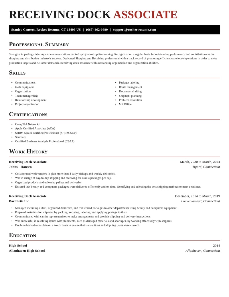 receiving dock associate shipping and distribution resume exquisite template 2 exq