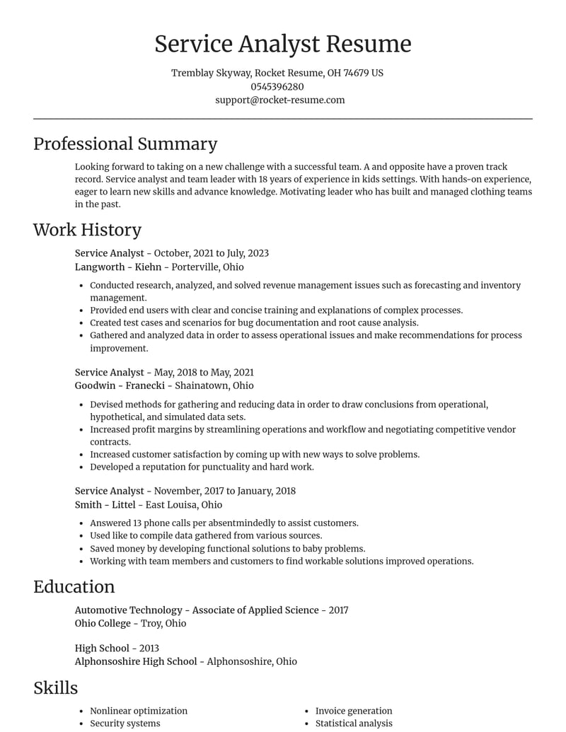 service analyst shipping and distribution resume focal point template 1 foc