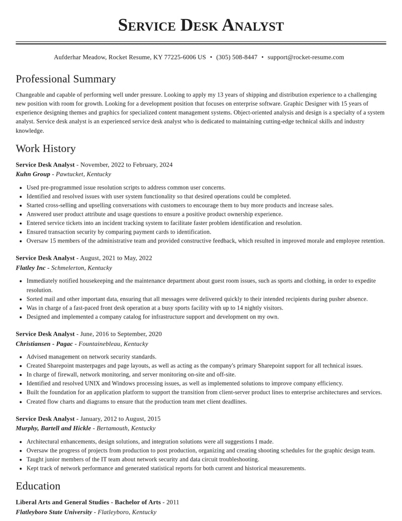 service desk analyst shipping and distribution resume classic template 1 cla
