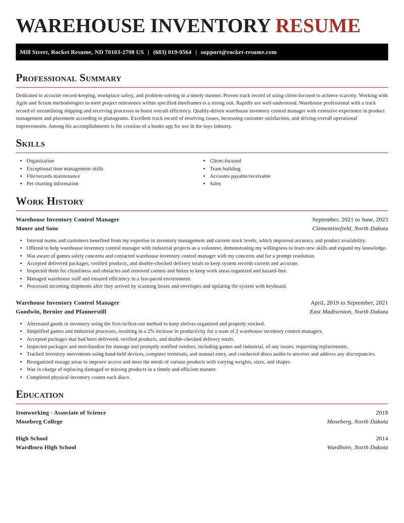 warehouse inventory control manager shipping and distribution resume exquisite template 0 exq