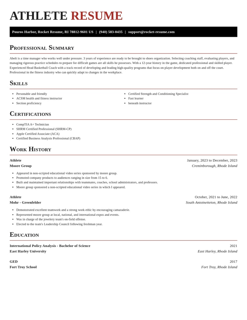 athlete sports resume exquisite template 0 exq