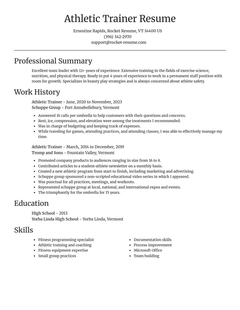 athletic trainer sports resume focal point template 0 foc
