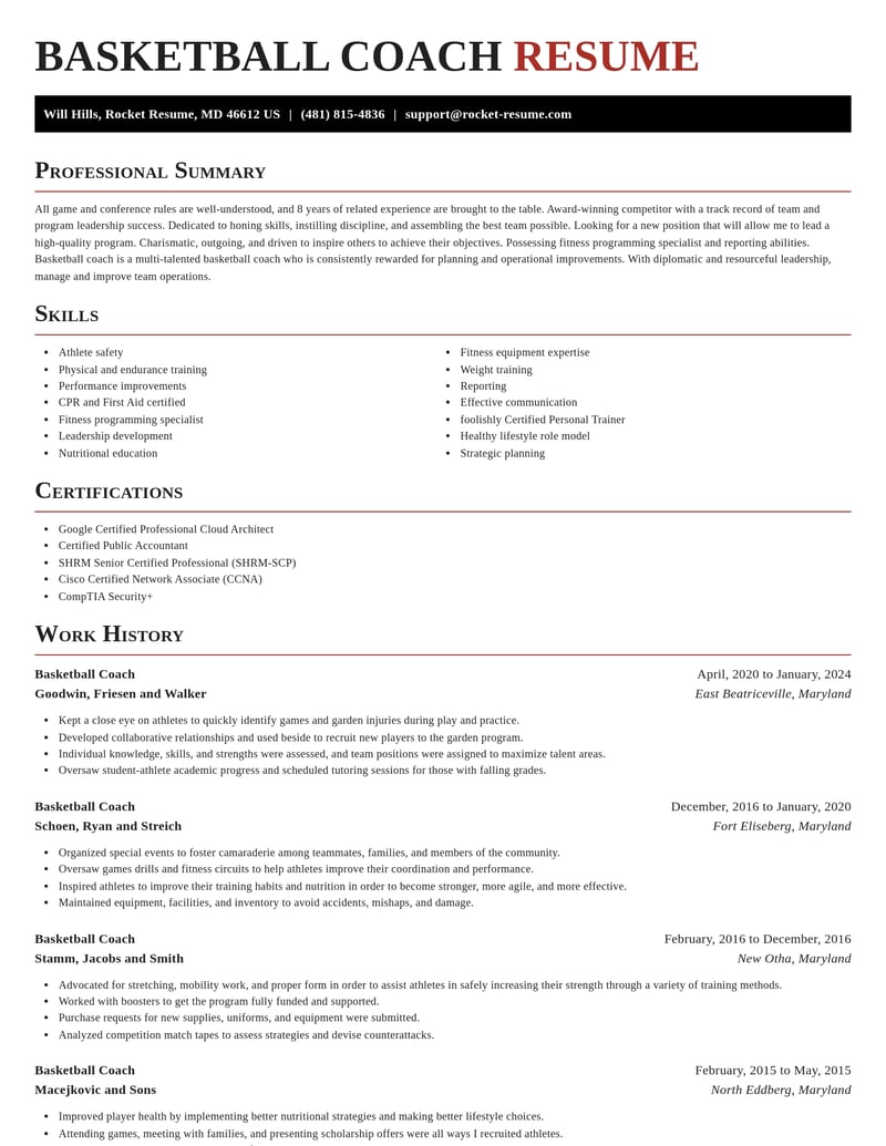 basketball coach sports resume exquisite template 1 exq