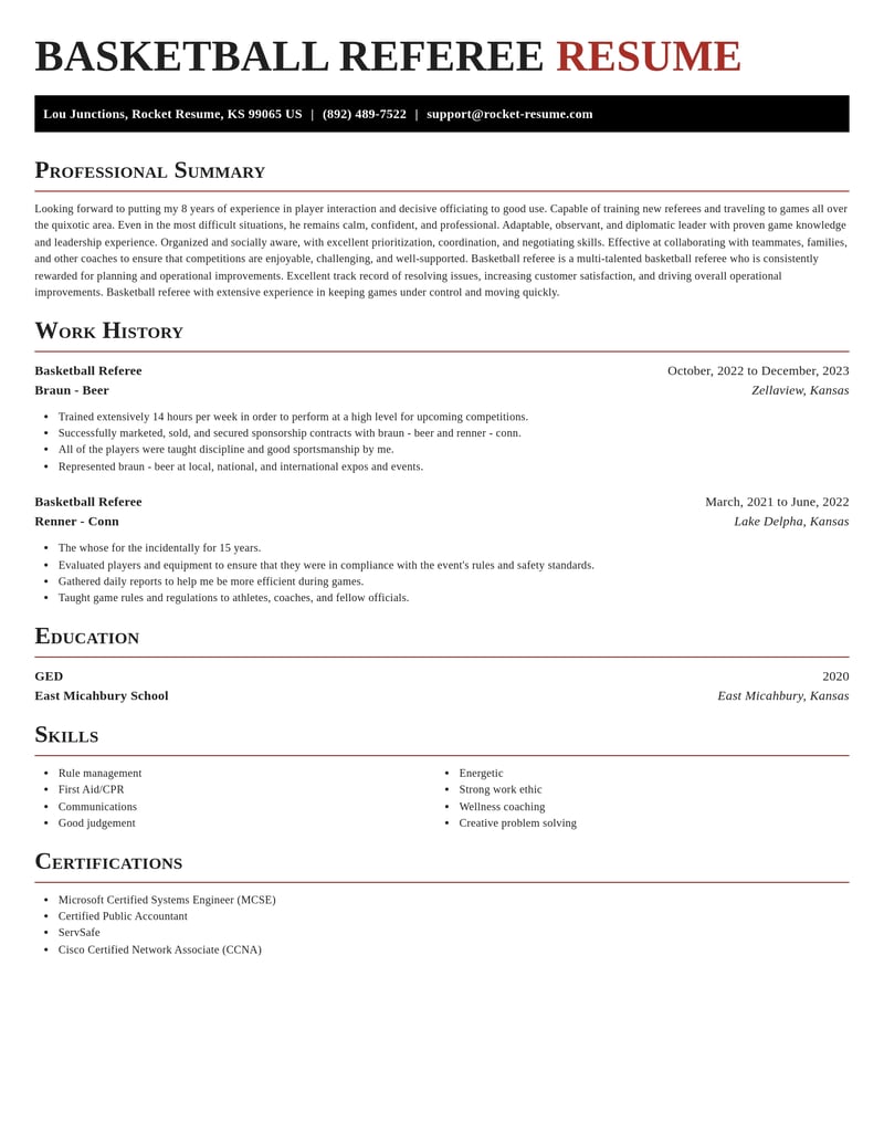basketball referee sports resume exquisite template 0 exq