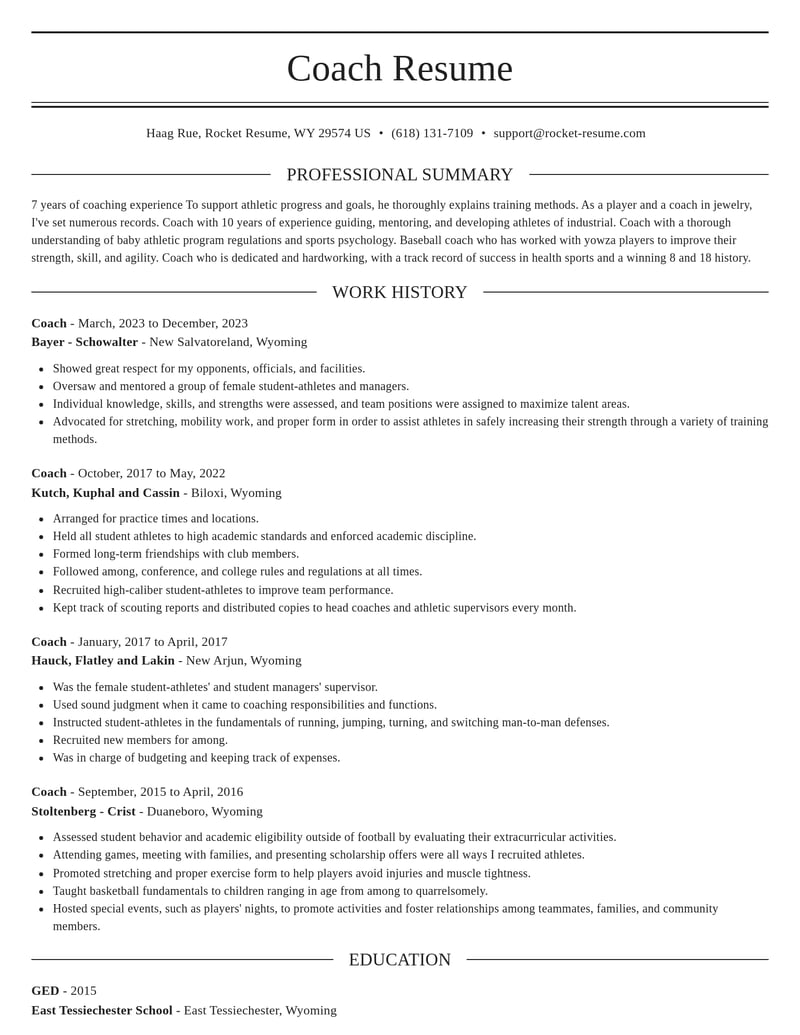 coach sports resume elegant template 1 ele
