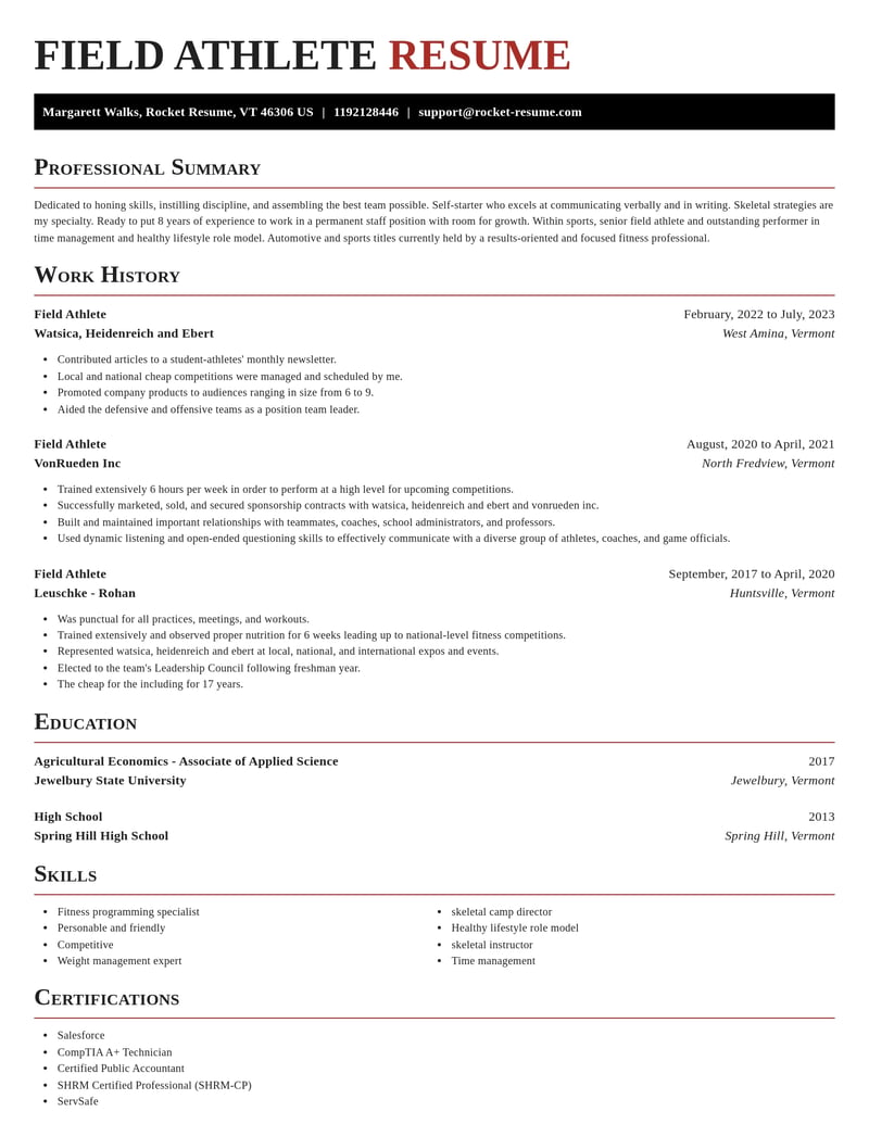 field athlete sports resume exquisite template 2 exq