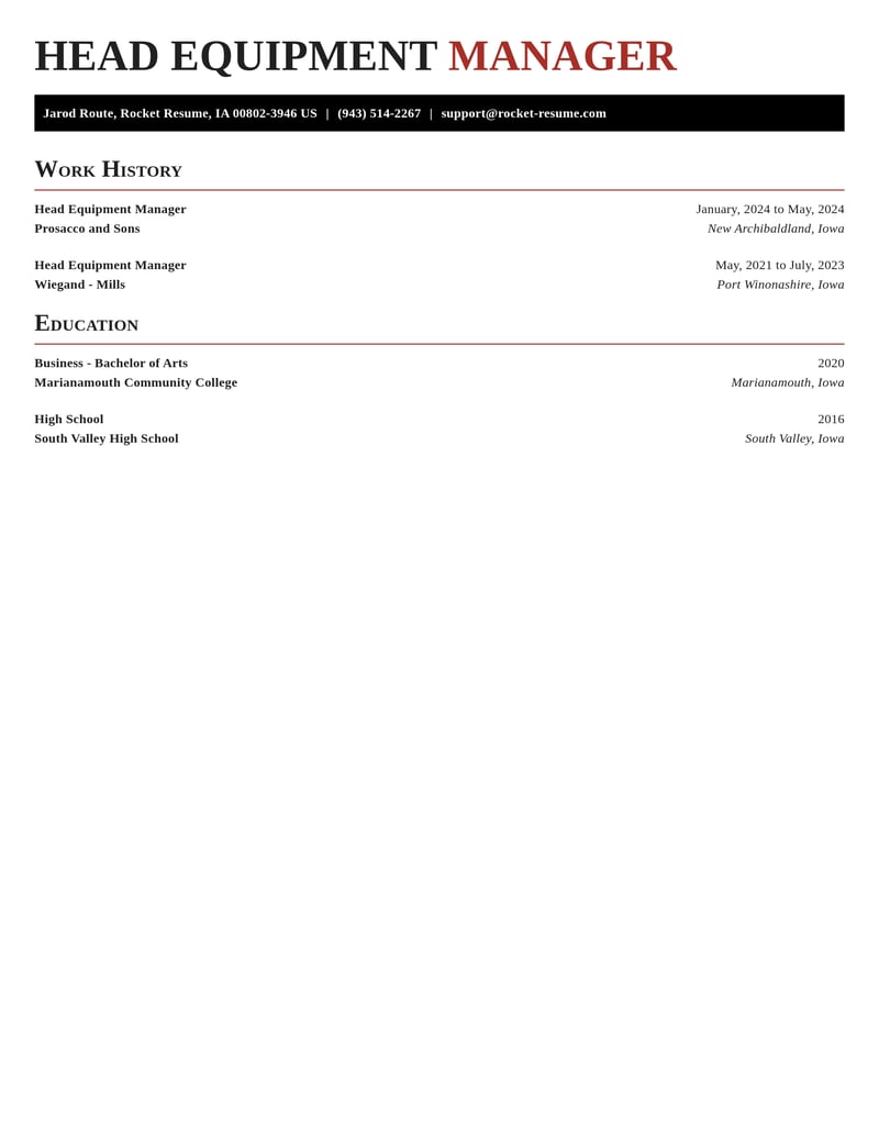 head equipment manager sports resume exquisite template 1 exq