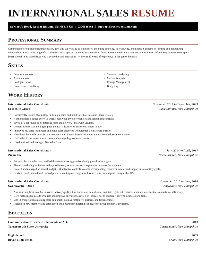 international sales coordinator sports resume exquisite template 0 exq