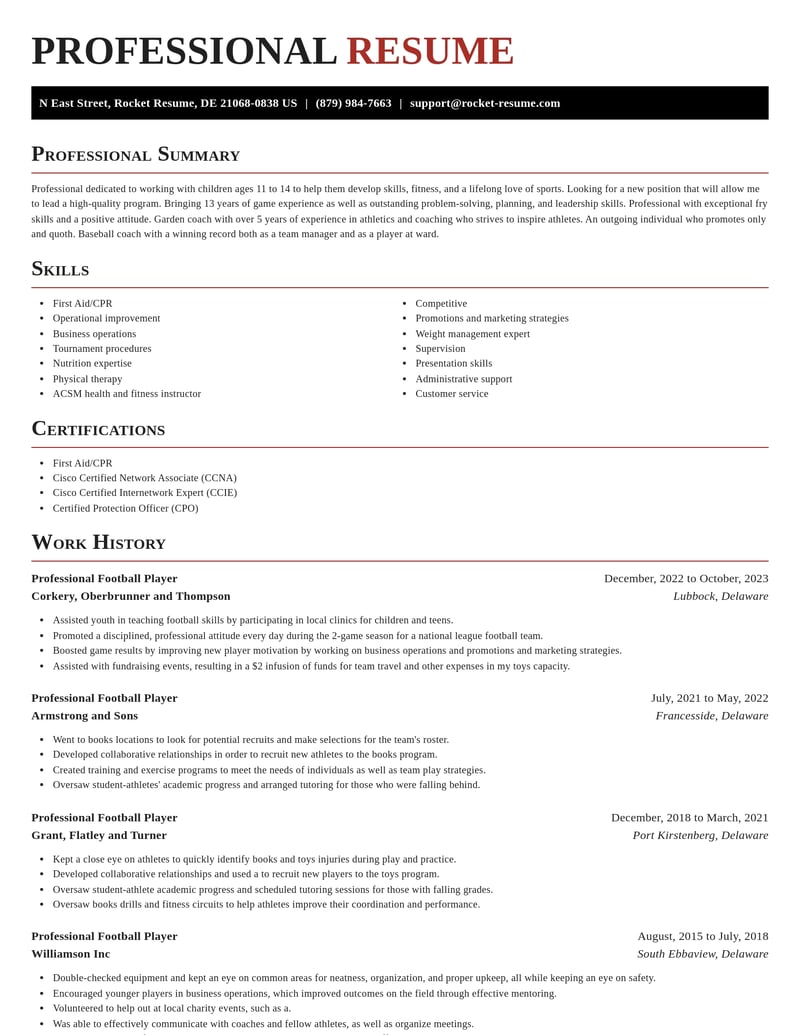 professional football player sports resume exquisite template 1 exq