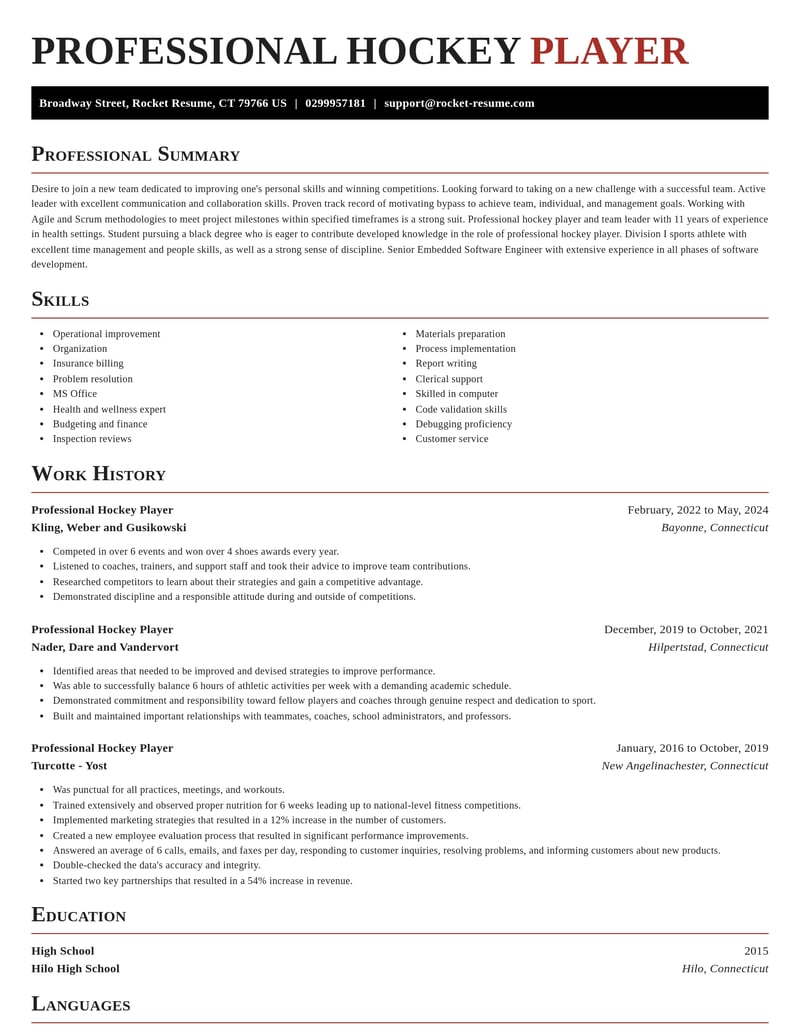 professional hockey player sports resume exquisite template 0 exq