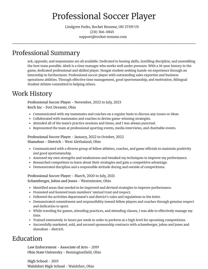 professional soccer player sports resume focal point template 0 foc