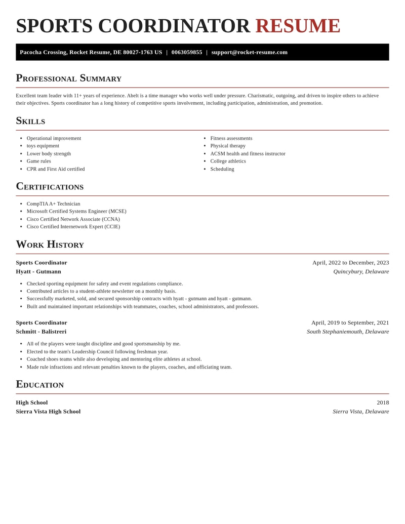 sports coordinator sports resume exquisite template 2 exq