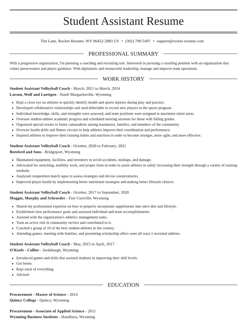 student assistant volleyball coach sports resume elegant template 0 ele
