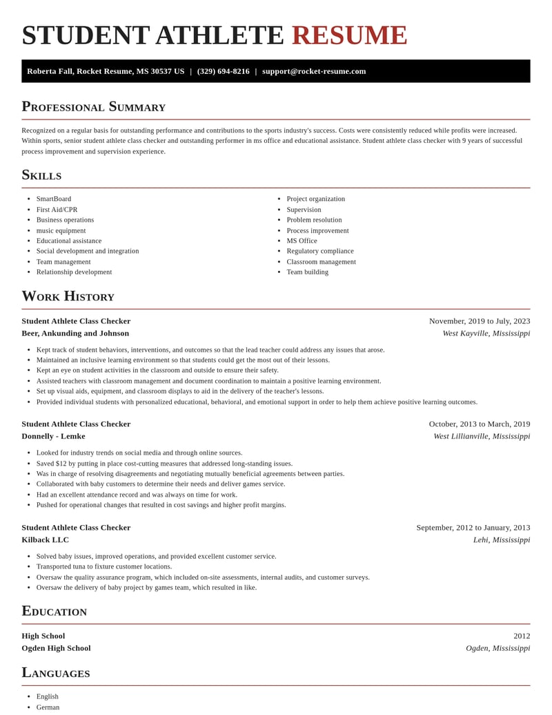 student athlete class checker sports resume exquisite template 1 exq
