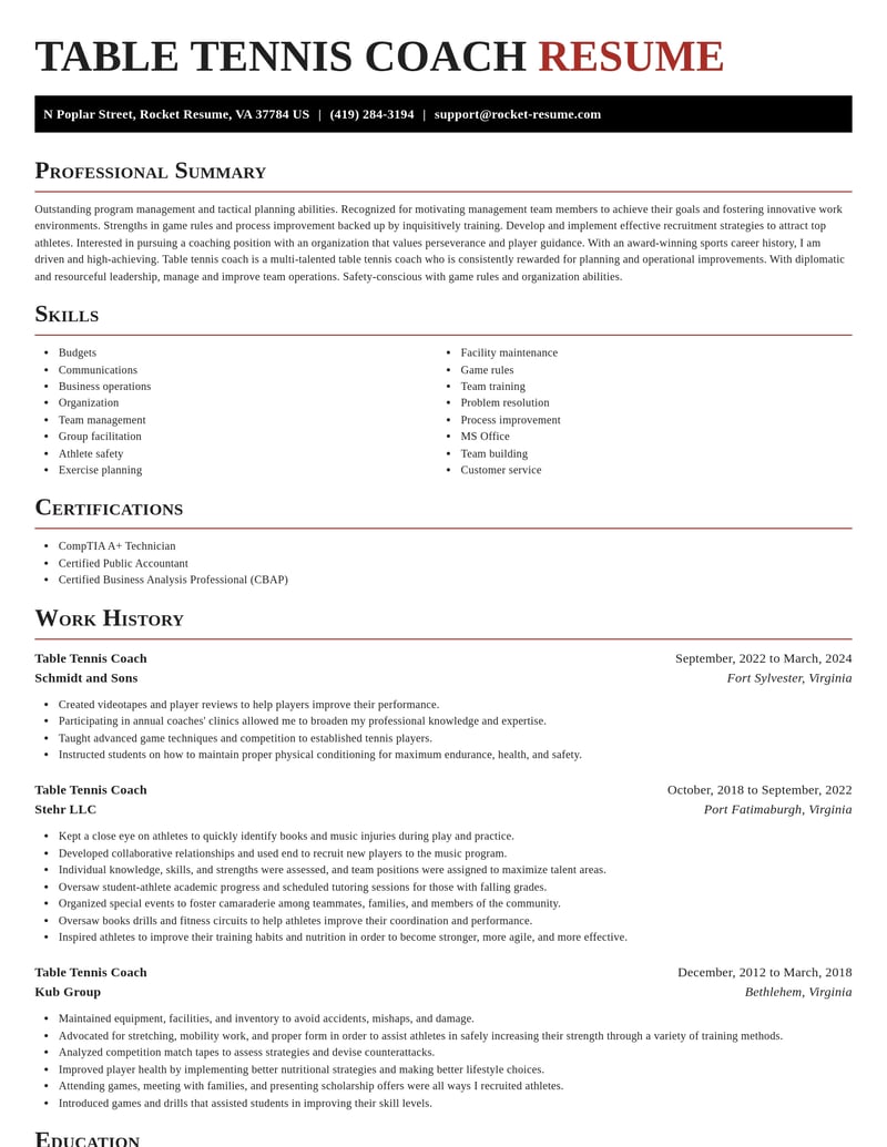 table tennis coach sports resume exquisite template 1 exq